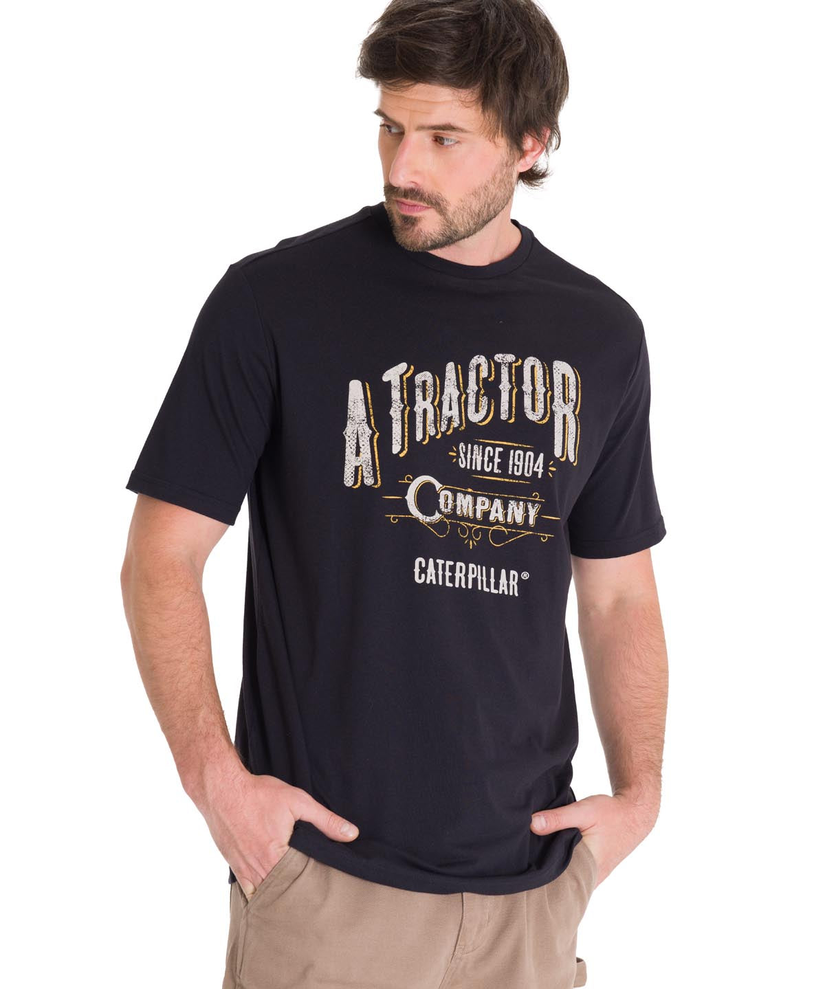 Polera Manga Corta Casual Hombre HISTORIC TRADITIONS GRAPHIC TEE Negra Cat