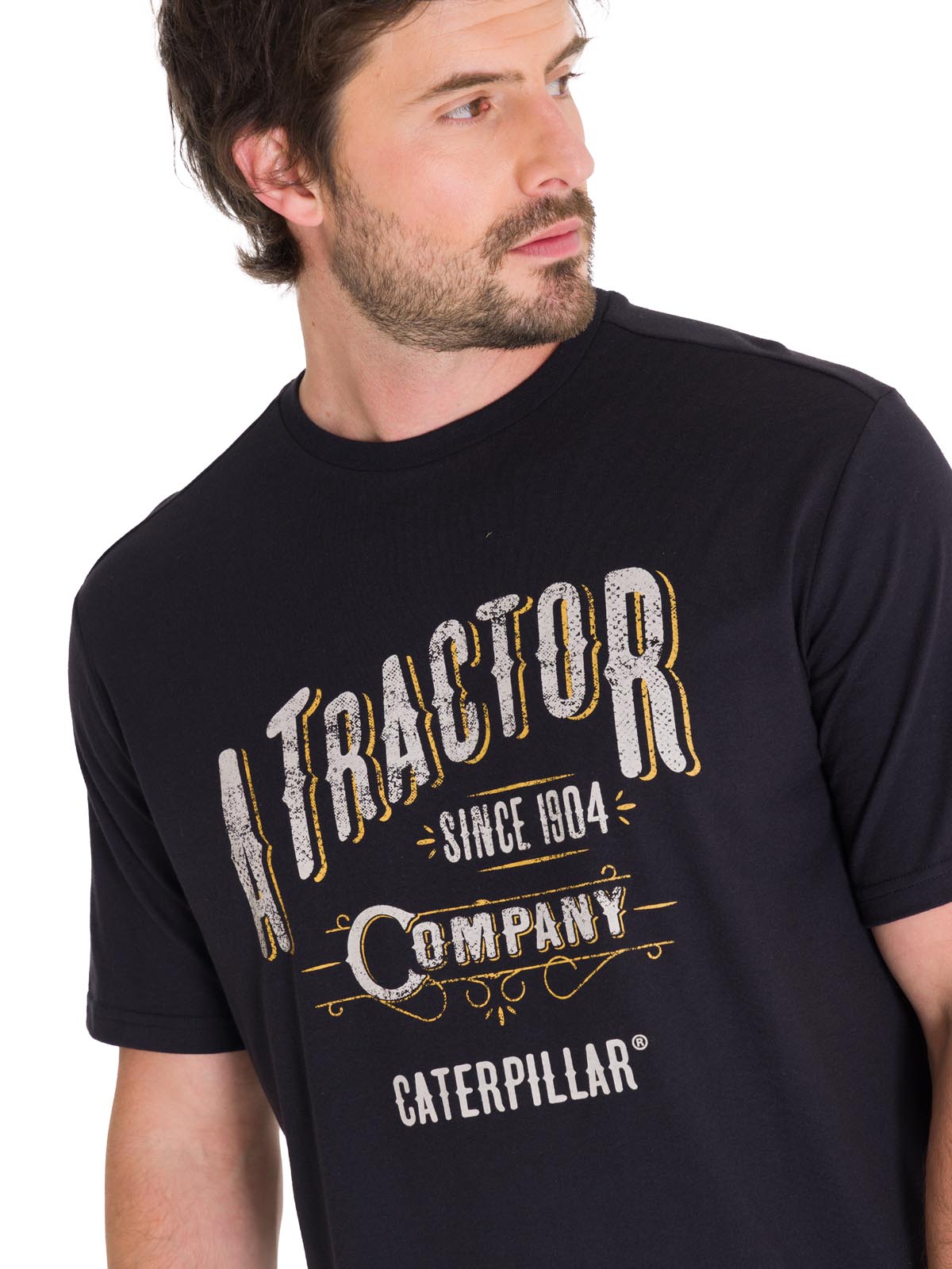 Polera Manga Corta Casual Hombre HISTORIC TRADITIONS GRAPHIC TEE Negra Cat