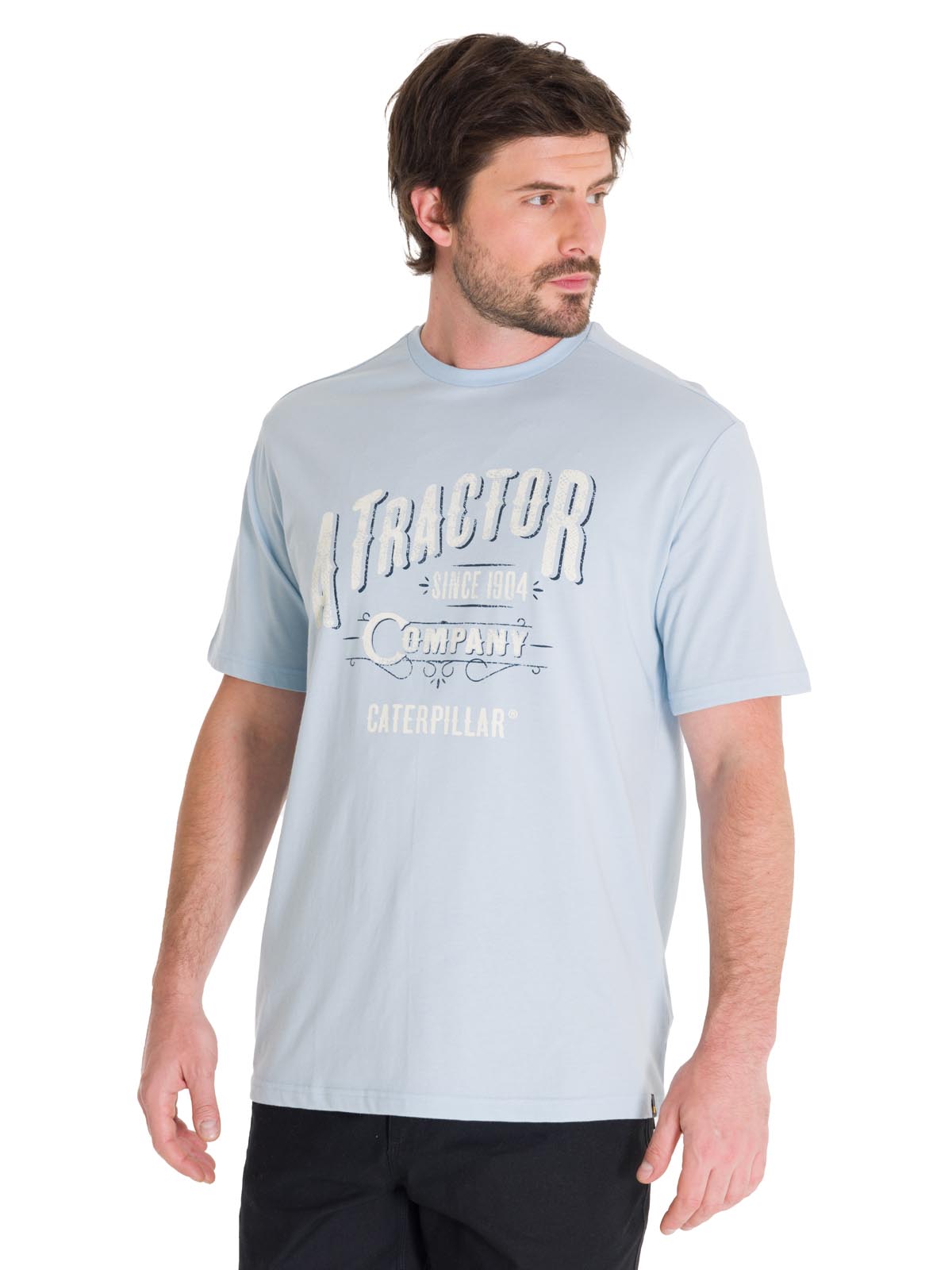 Polera Manga Corta Casual Hombre HISTORIC TRADITIONS GRAPHIC TEE Azul Claro Cat