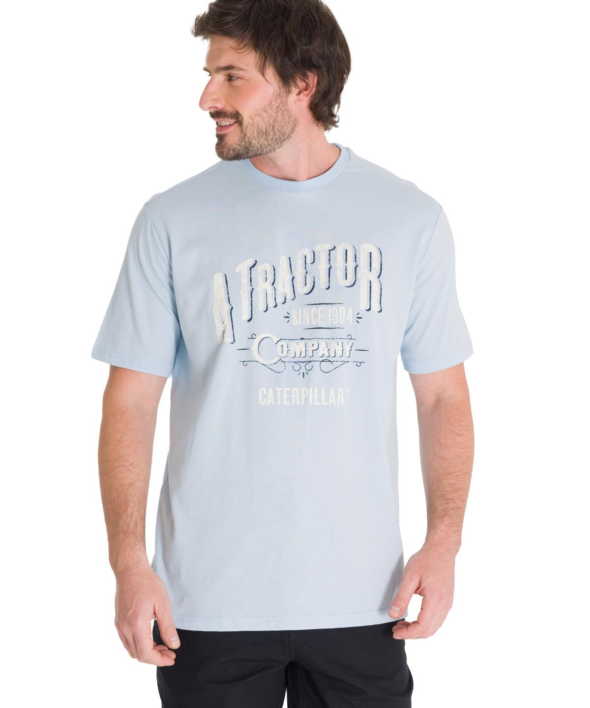 Polera Manga Corta Casual Hombre HISTORIC TRADITIONS GRAPHIC TEE Azul Claro Cat