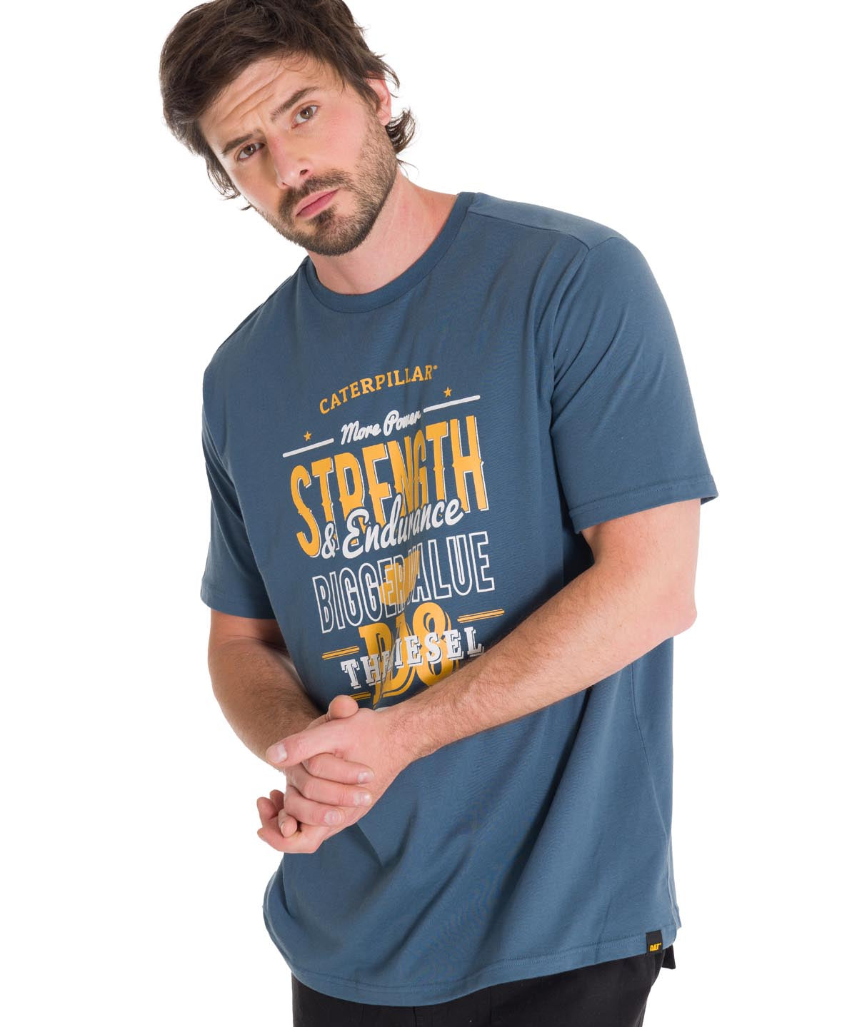 Polera Manga Corta Casual Hombre HISTORIC TRADITIONS GRAPHIC TEE Azul Petróleo Cat