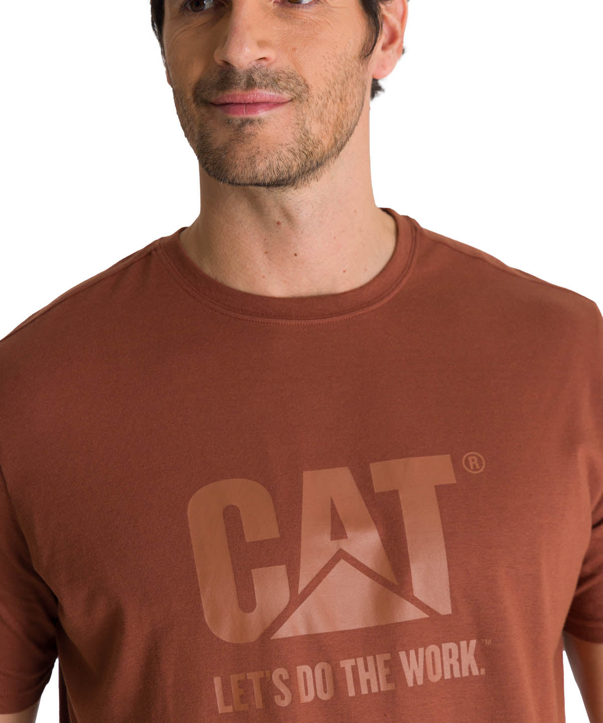 Polera Manga Corta Hombre Diseño Do The Work Rojo CAT