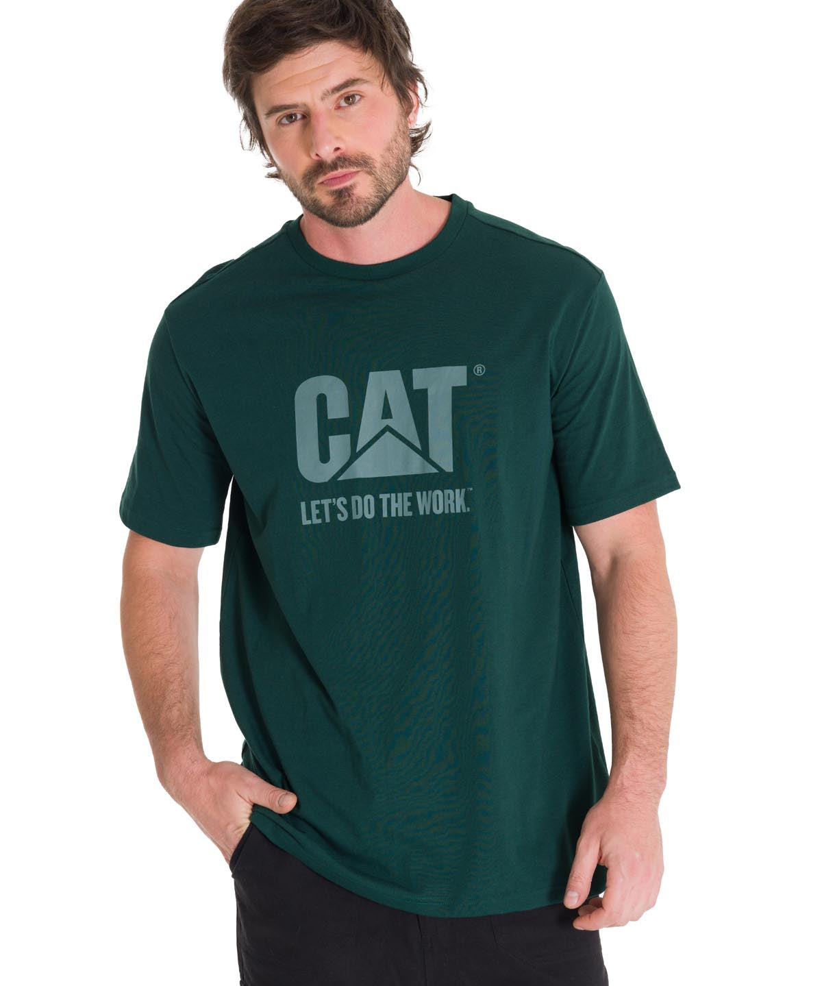 Polera Manga Corta Casual Unisex DO THE WORK GRAPHIC TEE Verde Oscuro Cat