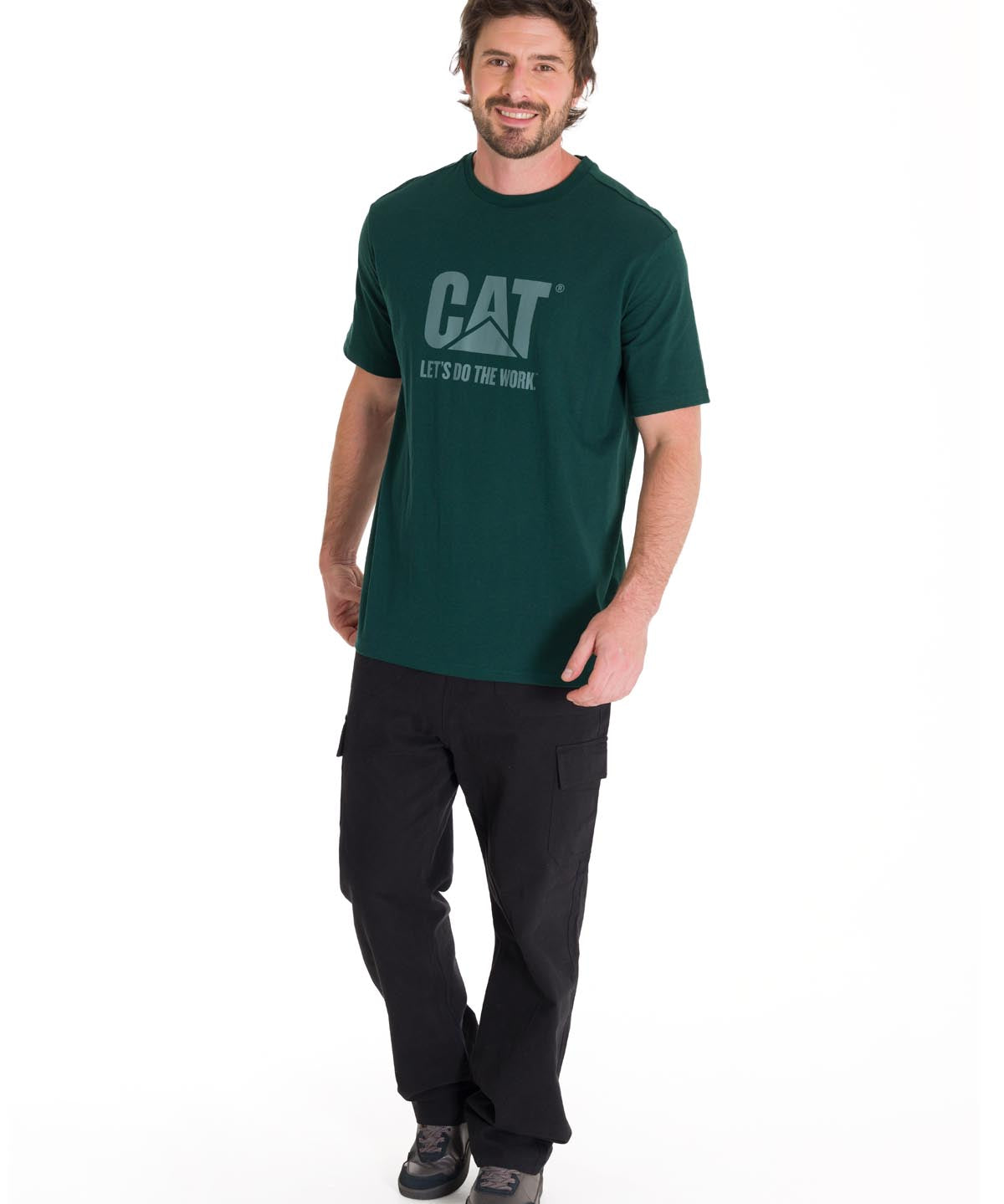 Polera Manga Corta Casual Unisex DO THE WORK GRAPHIC TEE Verde Oscuro Cat