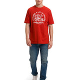 Polera Manga Corta Casual Hombre RETRO DANNY DIESEL GRAPHIC TEE Roja Cat
