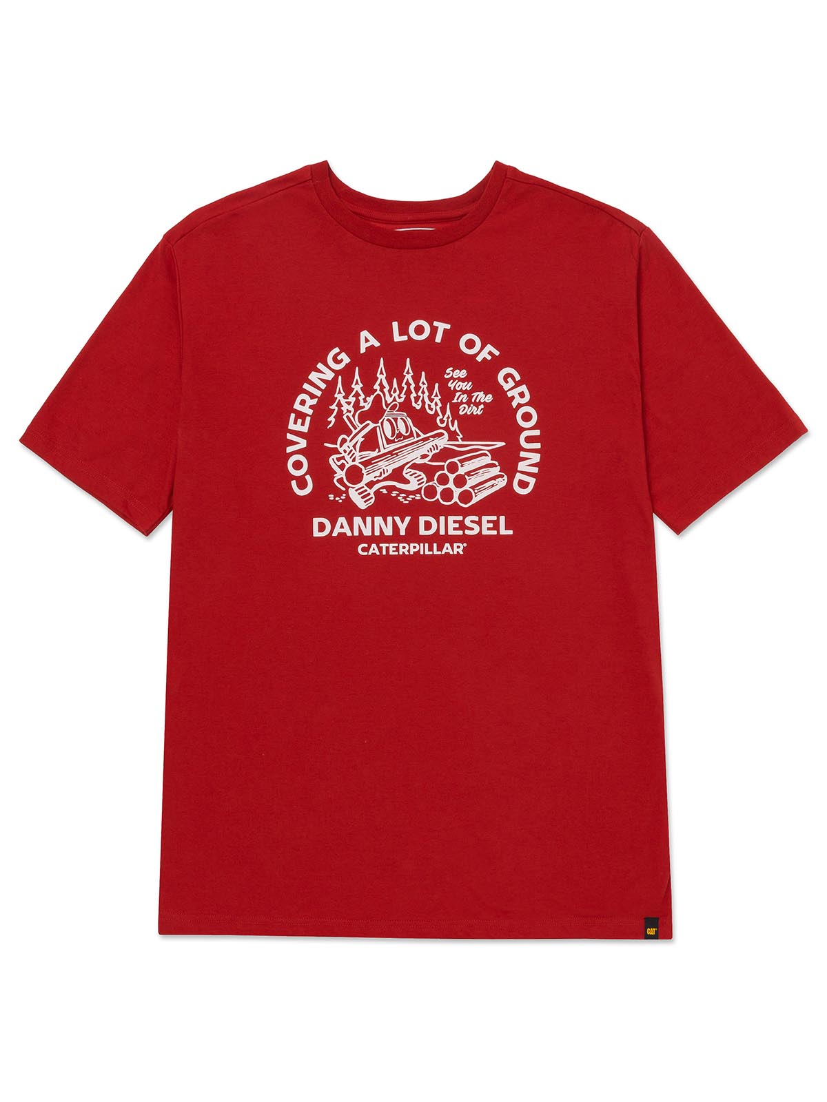 Polera Manga Corta Casual Hombre RETRO DANNY DIESEL GRAPHIC TEE Roja Cat