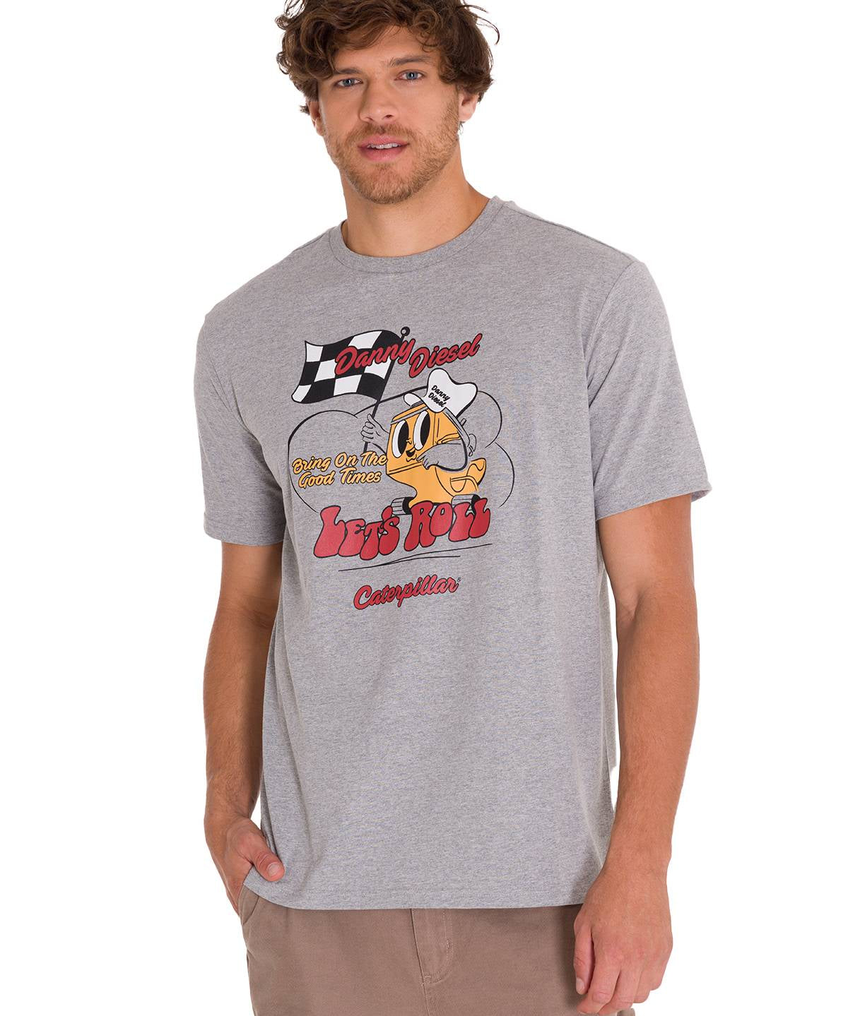 Polera Manga Corta Casual Hombre RETRO DANNY DIESEL GRAPHIC TEE Gris Cat