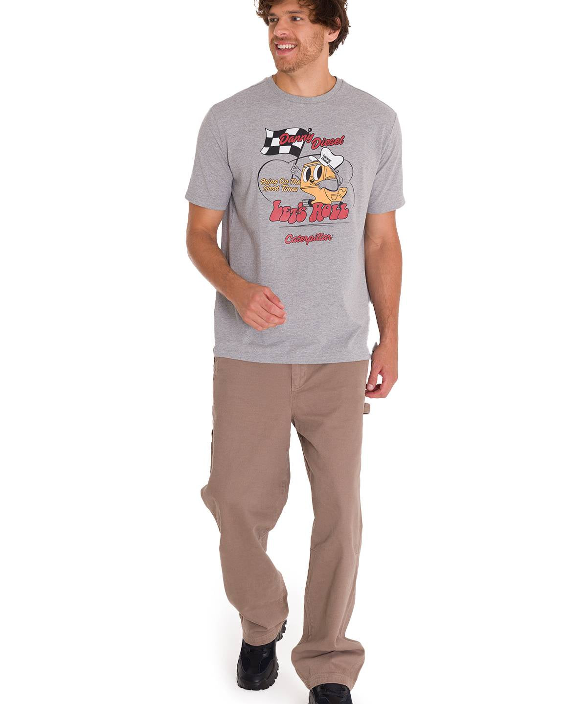Polera Manga Corta Casual Hombre RETRO DANNY DIESEL GRAPHIC TEE Gris Cat
