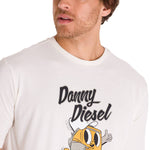 Polera Manga Corta Casual Hombre RETRO DANNY DIESEL GRAPHIC TEE Blanca Cat