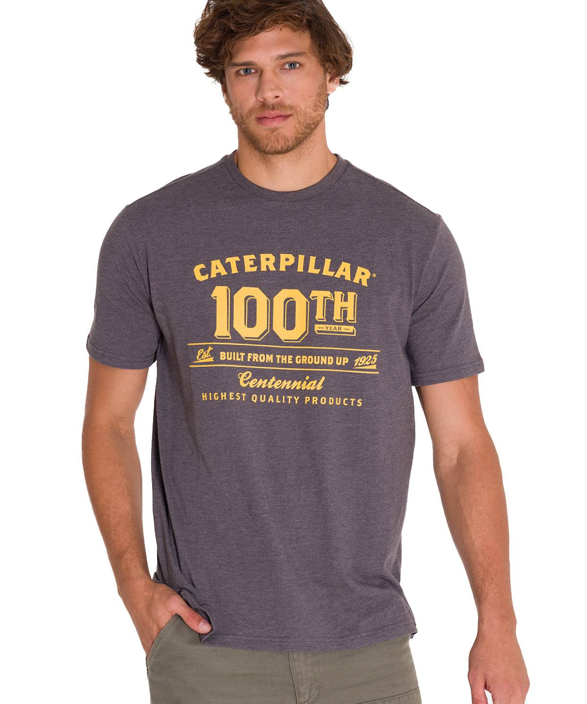 Polera Manga Corta Casual Hombre CENTENNIAL 100 YEARS GRAPHIC TEE Gris Clara Cat