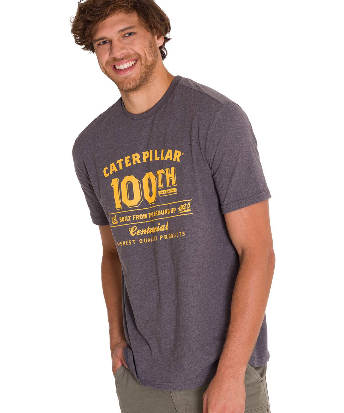 Polera Manga Corta Casual Hombre CENTENNIAL 100 YEARS GRAPHIC TEE Gris Clara Cat