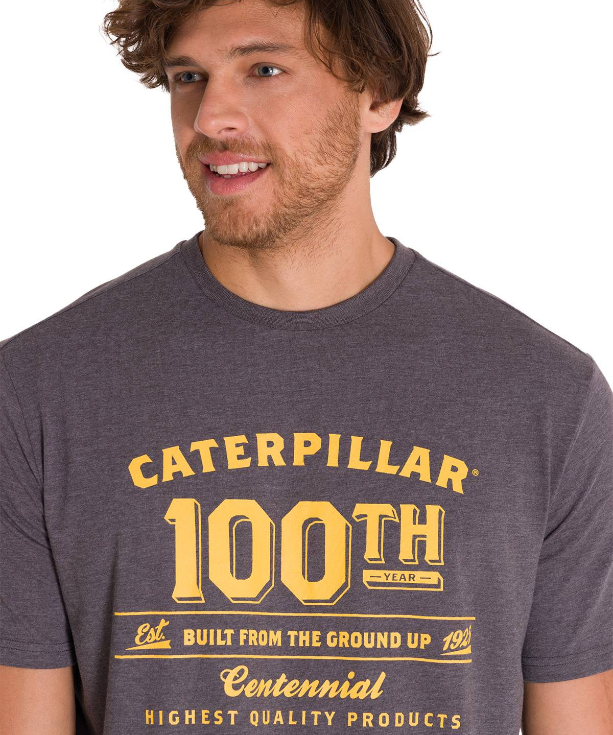 Polera Manga Corta Casual Hombre CENTENNIAL 100 YEARS GRAPHIC TEE Gris Clara Cat
