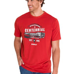 Polera Manga Corta Casual Hombre CENTENNIAL 100 YEARS GRAPHIC TEE  Roja Cat