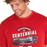 Polera Manga Corta Casual Hombre CENTENNIAL 100 YEARS GRAPHIC TEE  Roja Cat