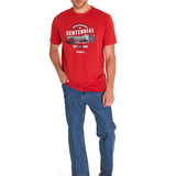 Polera Manga Corta Casual Hombre CENTENNIAL 100 YEARS GRAPHIC TEE  Roja Cat