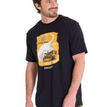 Polera Manga Corta Casual Hombre D SERIES GRAPHIC TEE Negra Cat