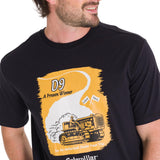 Polera Manga Corta Casual Hombre D SERIES GRAPHIC TEE Negra Cat
