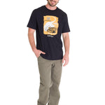 Polera Manga Corta Casual Hombre D SERIES GRAPHIC TEE Negra Cat