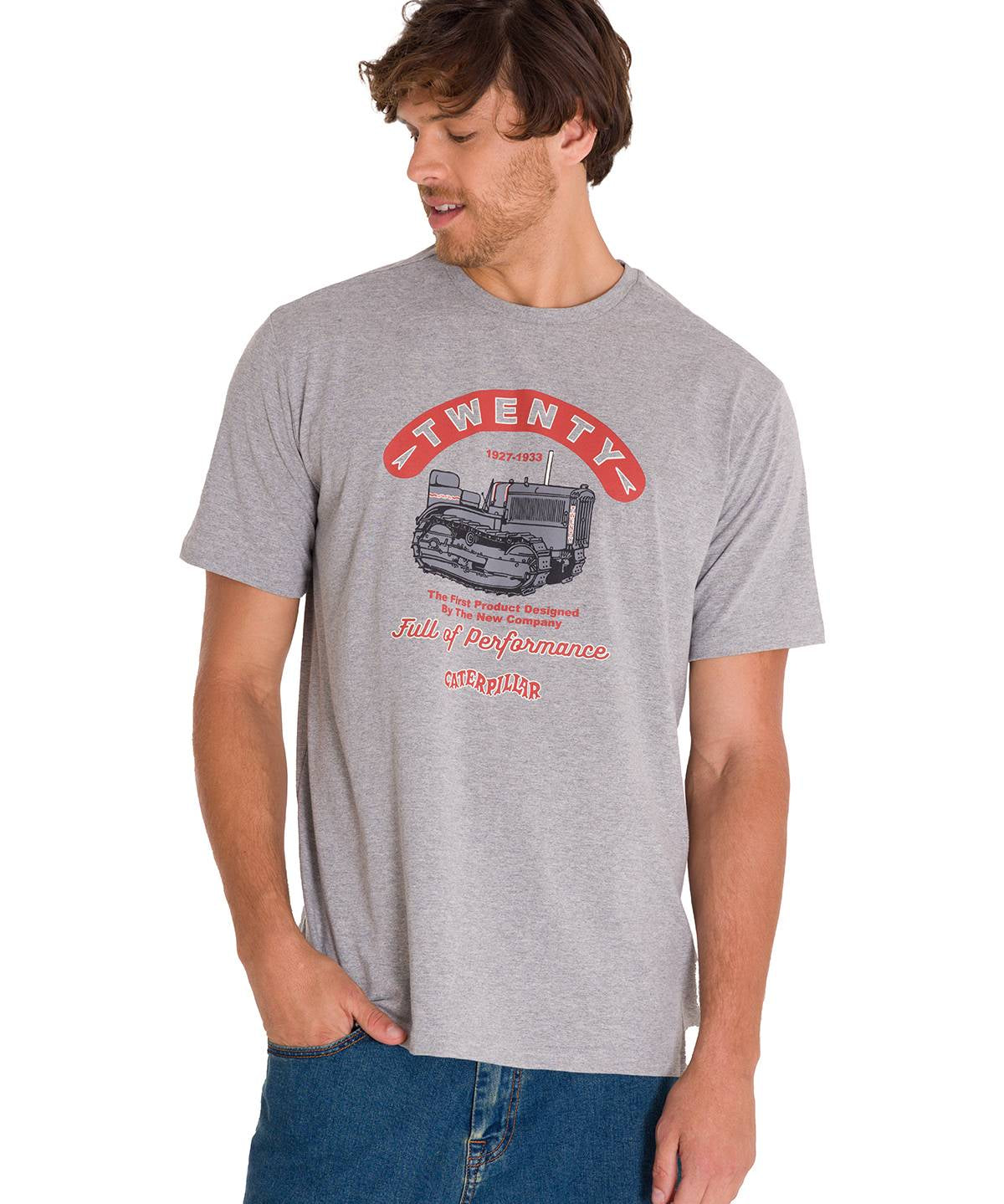 Polera Manga Corta Casual Hombre PROJECTS GRAPHIC TEE Gris Cat