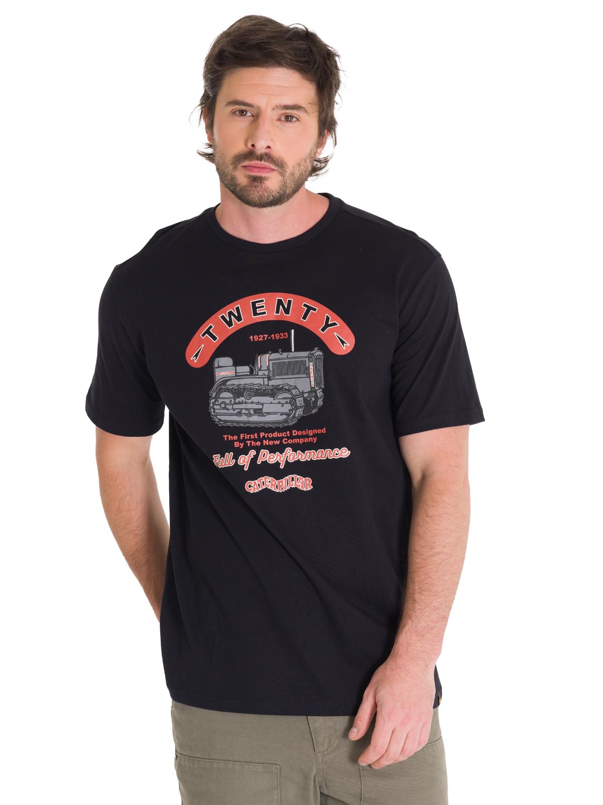 Polera Manga Corta Casual Hombre PROJECTS GRAPHIC TEE Negra Cat