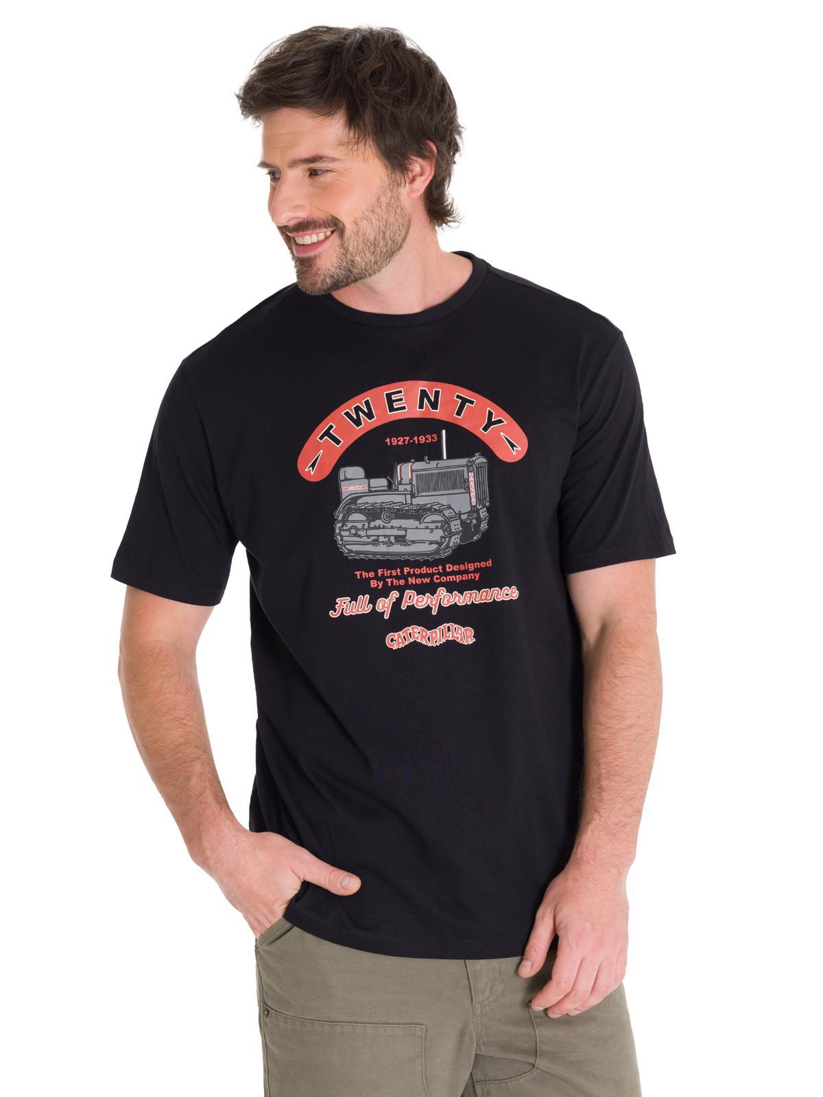 Polera Manga Corta Casual Hombre PROJECTS GRAPHIC TEE Negra Cat