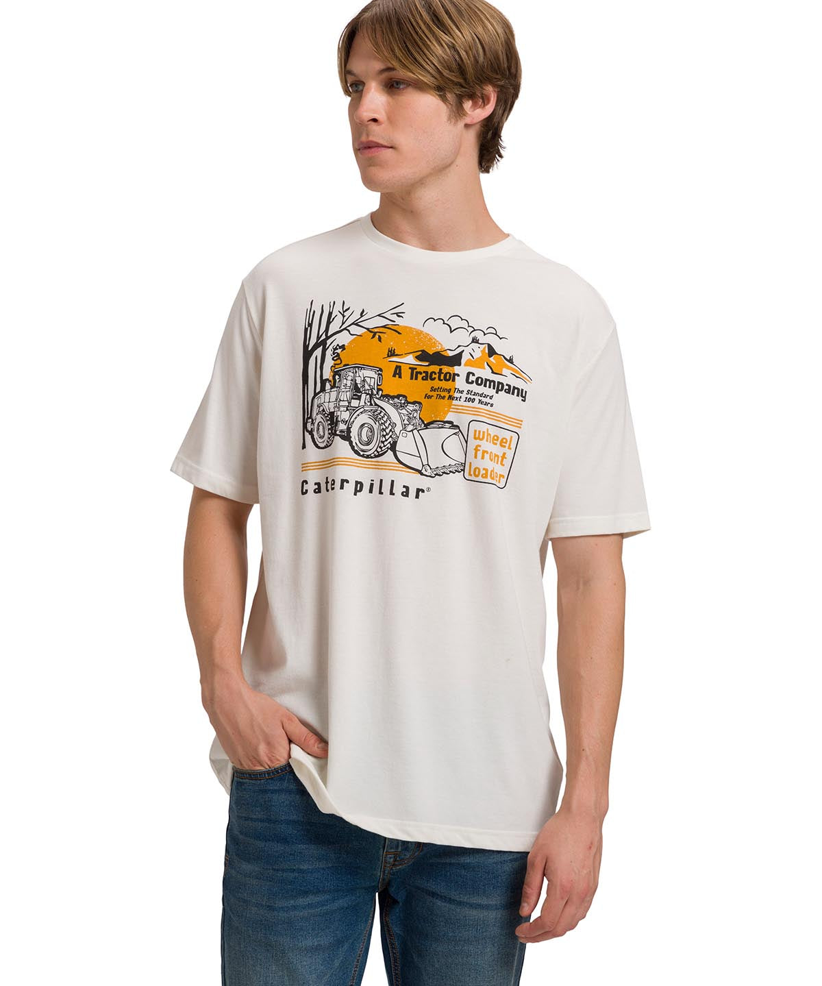 Polera Manga Corta Casual Hombre EQUIPMENT GRAPHIC TEE  Blanca Cat