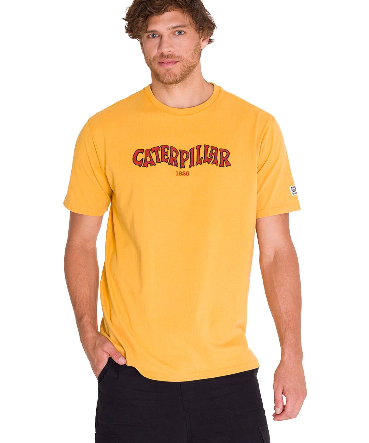 Polera Manga Corta Casual Hombre HERITAGE 1925 GRAPHIC TEE Amarilla Cat