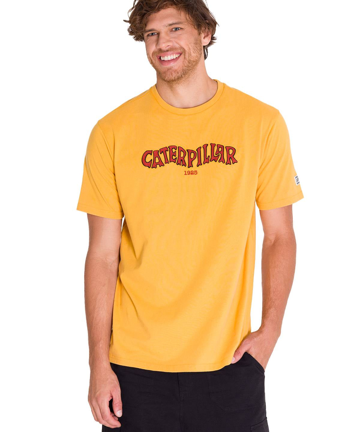 Polera Manga Corta Casual Hombre HERITAGE 1925 GRAPHIC TEE Amarilla Cat