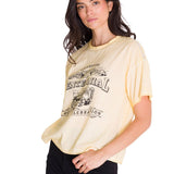 Polera Manga Corta Casual Mujer BOXY CENTENNIAL GRAPHIC TEE Blanca Cat