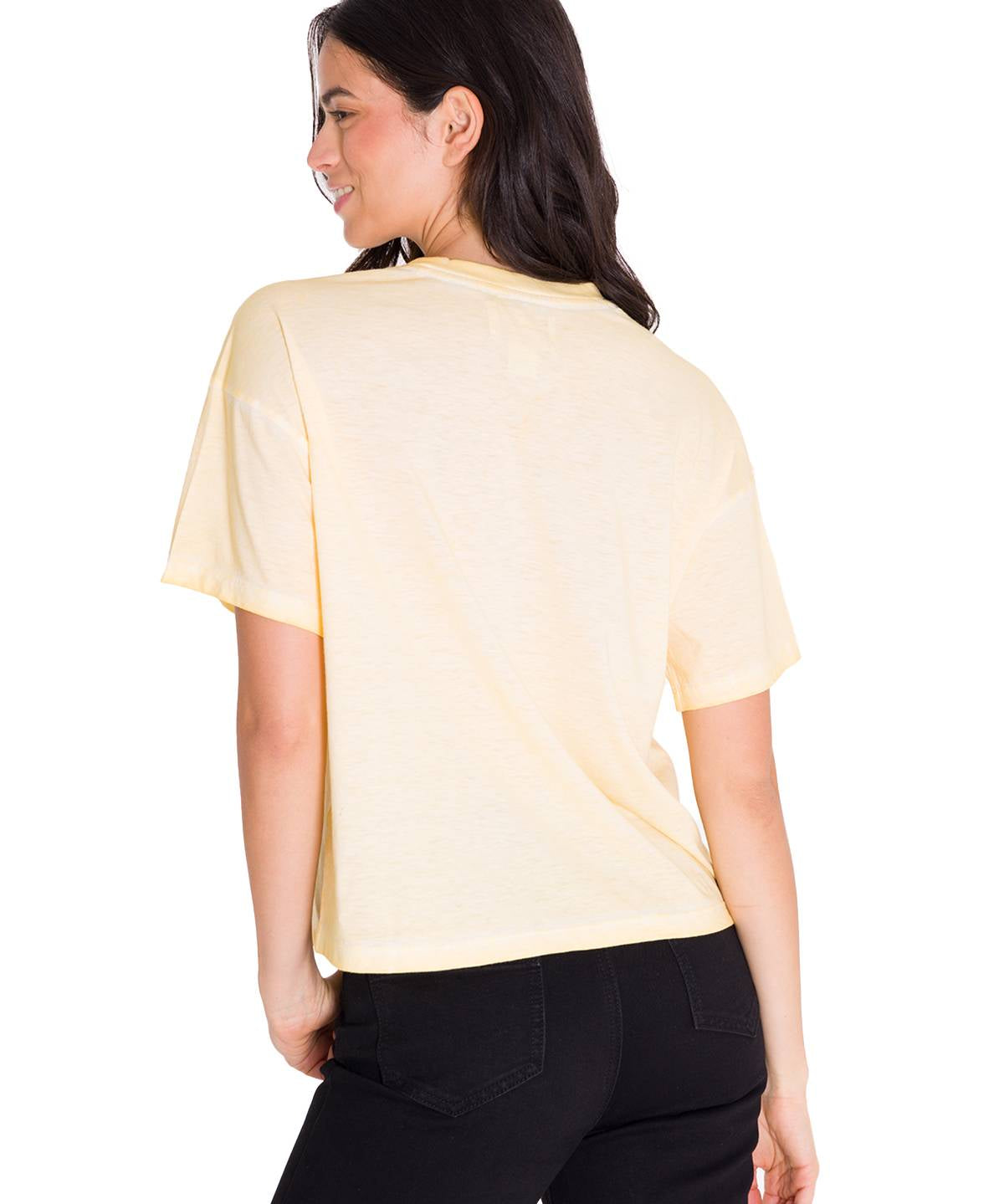 Polera Manga Corta Casual Mujer BOXY CENTENNIAL GRAPHIC TEE Blanca Cat