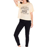 Polera Manga Corta Casual Mujer BOXY CENTENNIAL GRAPHIC TEE Blanca Cat