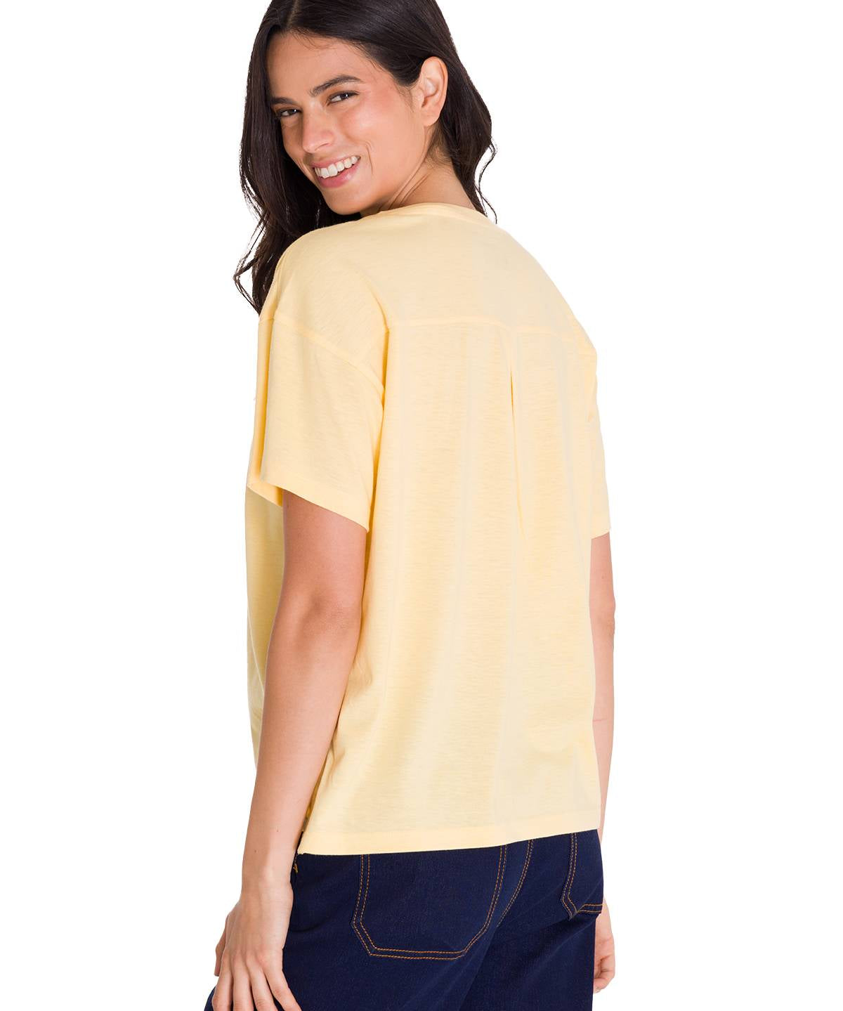 Polera Manga Corta Casual Mujer NOTCH NECK DANNY GRAPHIC TEE Vainilla Cat