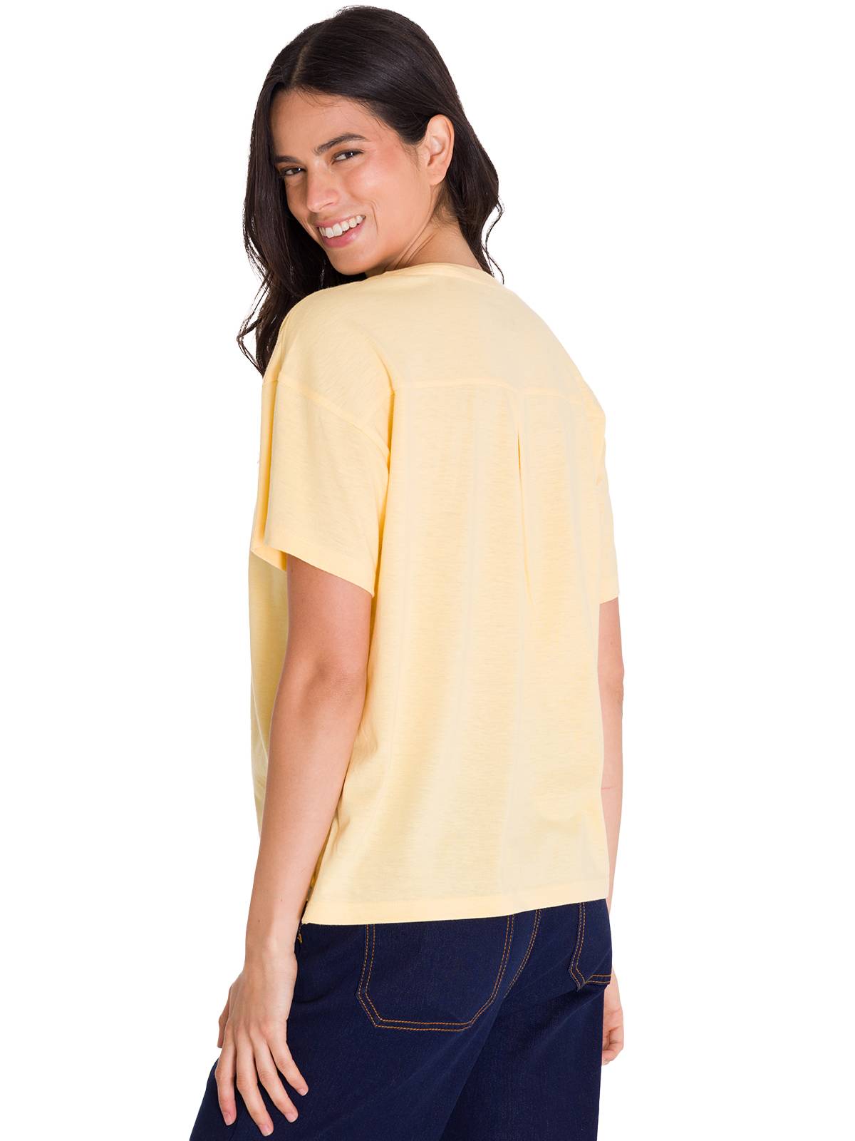 Polera Manga Corta Casual Mujer NOTCH NECK DANNY GRAPHIC TEE Vainilla Cat