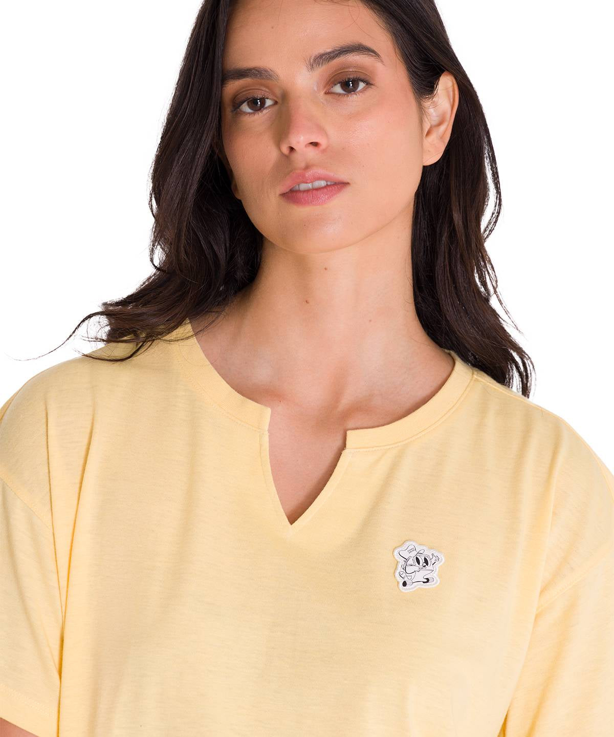 Polera Manga Corta Casual Mujer NOTCH NECK DANNY GRAPHIC TEE Vainilla Cat