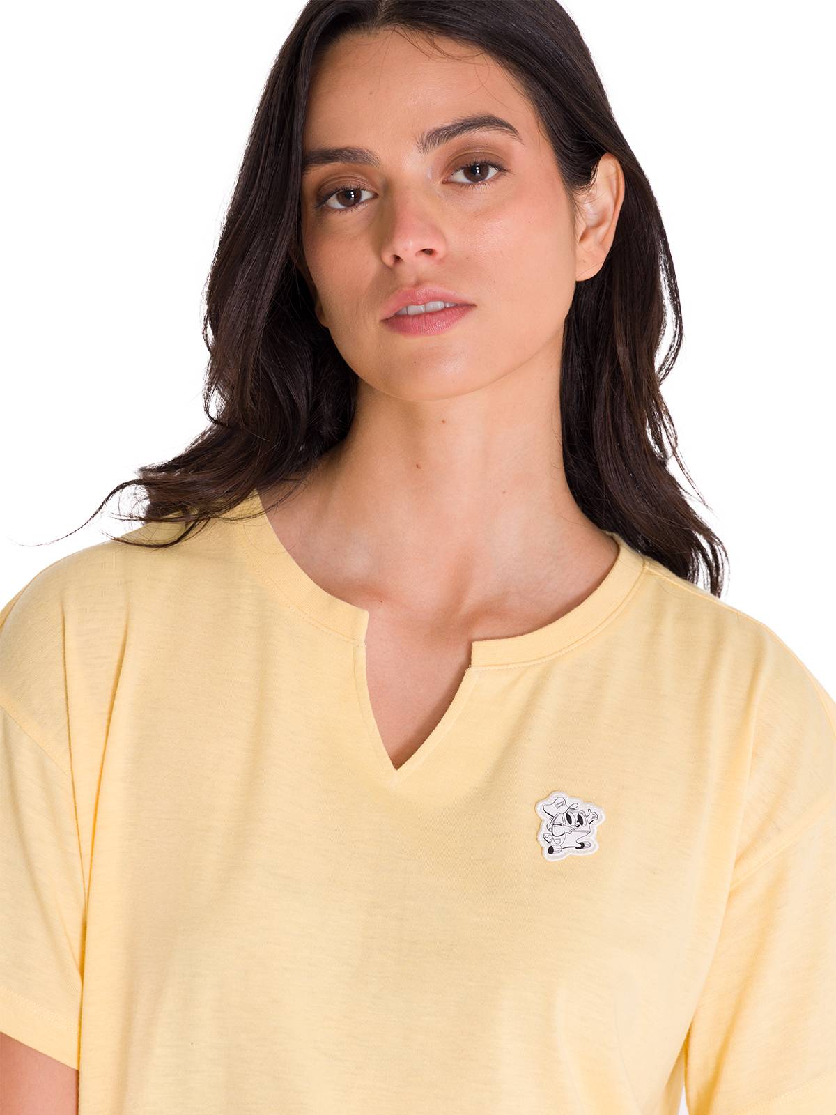 Polera Manga Corta Casual Mujer NOTCH NECK DANNY GRAPHIC TEE Vainilla Cat