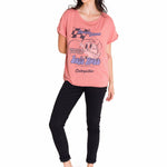 Polera Manga Corta Casual Mujer RELAXED DANNY GRAPHIC TEE Rosada Cat