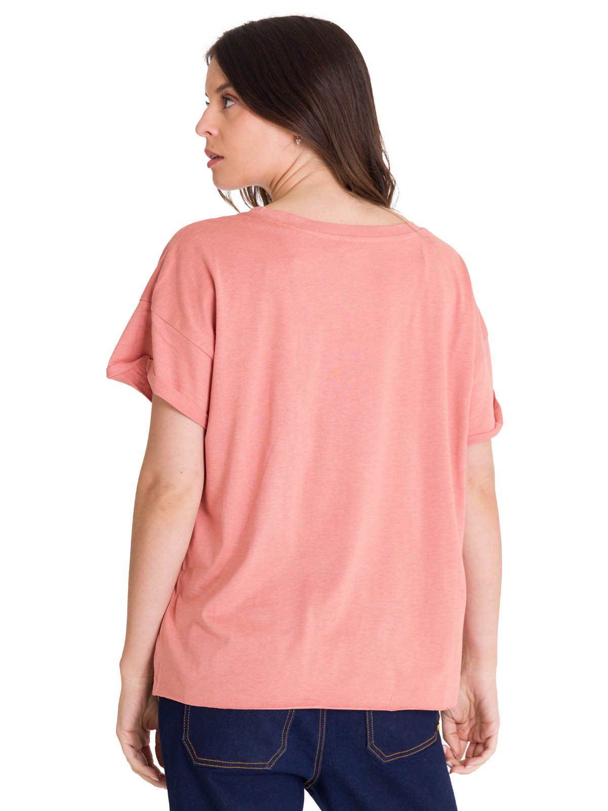 Polera Manga Corta Casual Mujer RELAXED FLORAL GRAPHIC TEE Rosada Cat