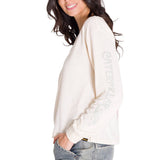 Polera Manga Larga Casual Mujer L/S FLORAL GRAPHIC TEE Blanca Cat