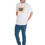 Polera Manga Corta Hombre EVERYDAY WORKWEAR GRAPHIC TEE Blanca Cat