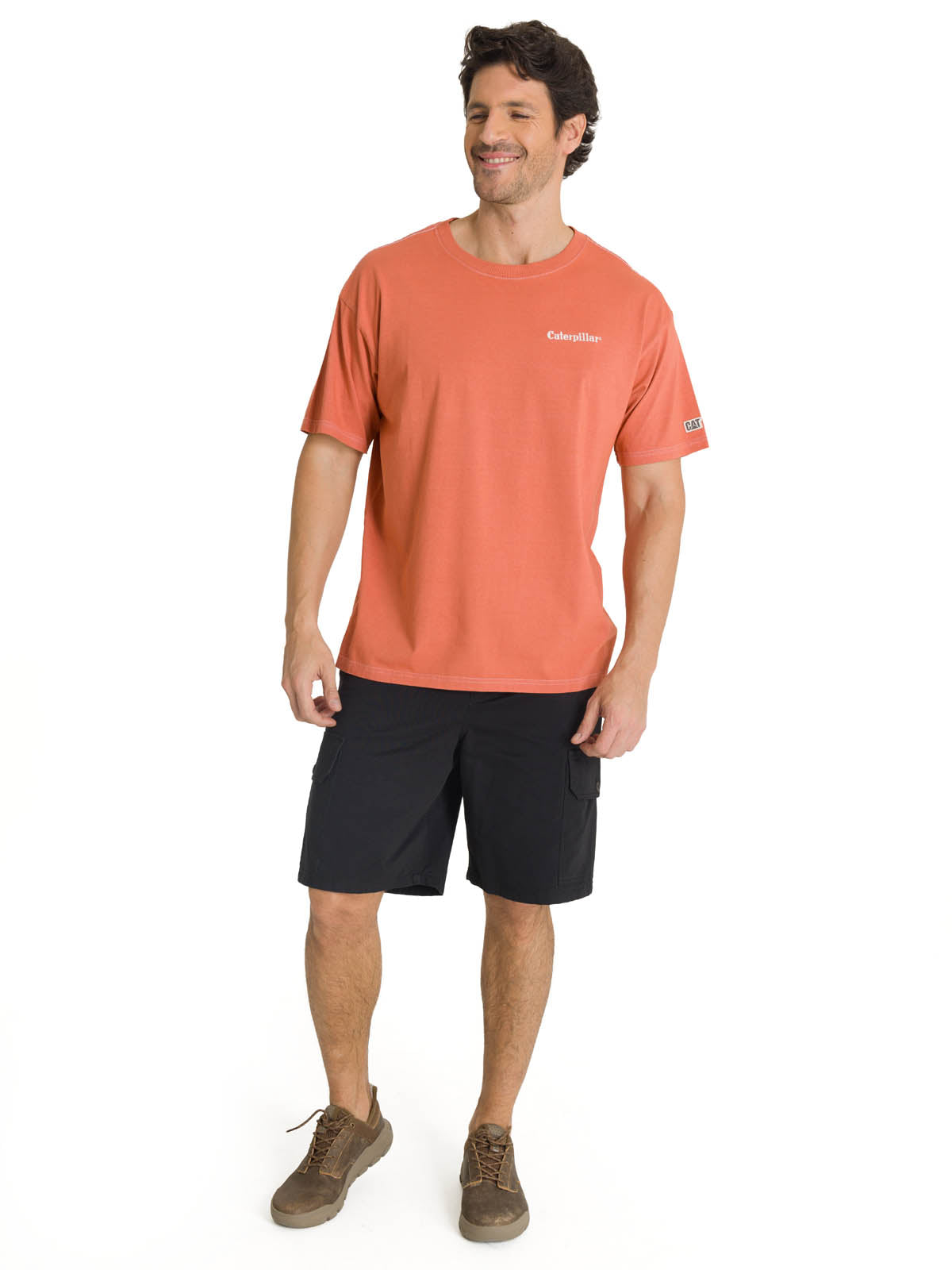 Polera Casual Hombre Heavyweight Relaxed Terracota CAT