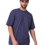 Polera Manga Corta Hombre Heavyweight Relaxed Azul Cat
