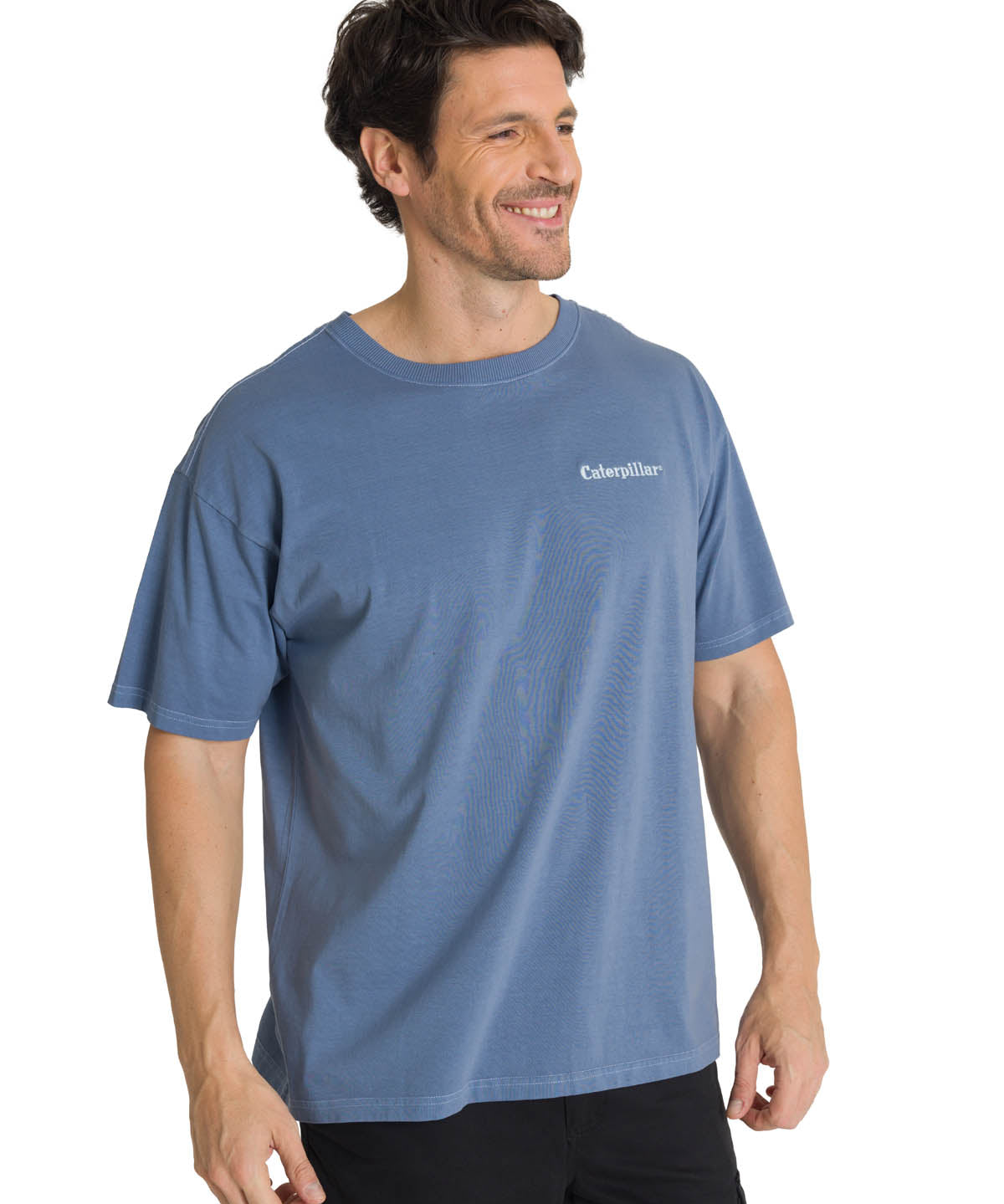 Polera Casual Hombre Heavyweight Relaxed Azul CAT