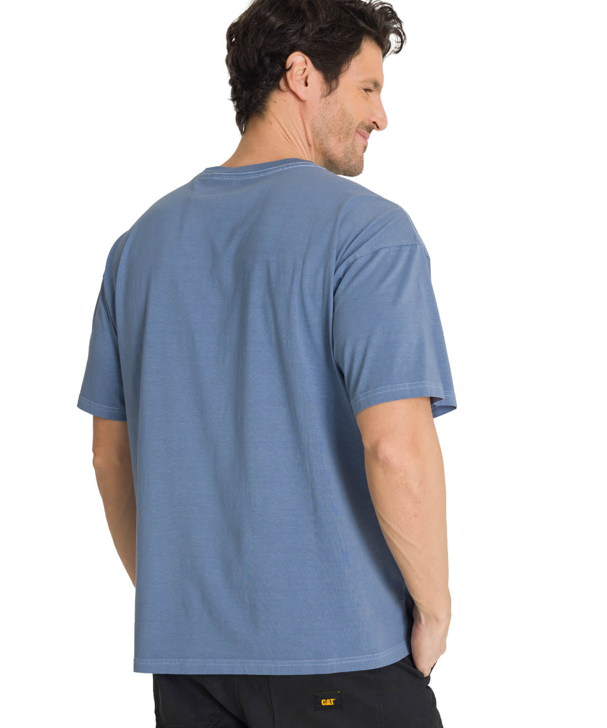 Polera Casual Hombre Heavyweight Relaxed Azul CAT