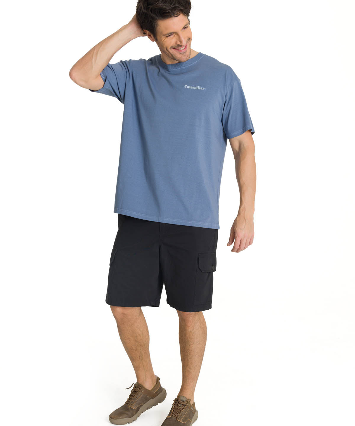 Polera Casual Hombre Heavyweight Relaxed Azul CAT