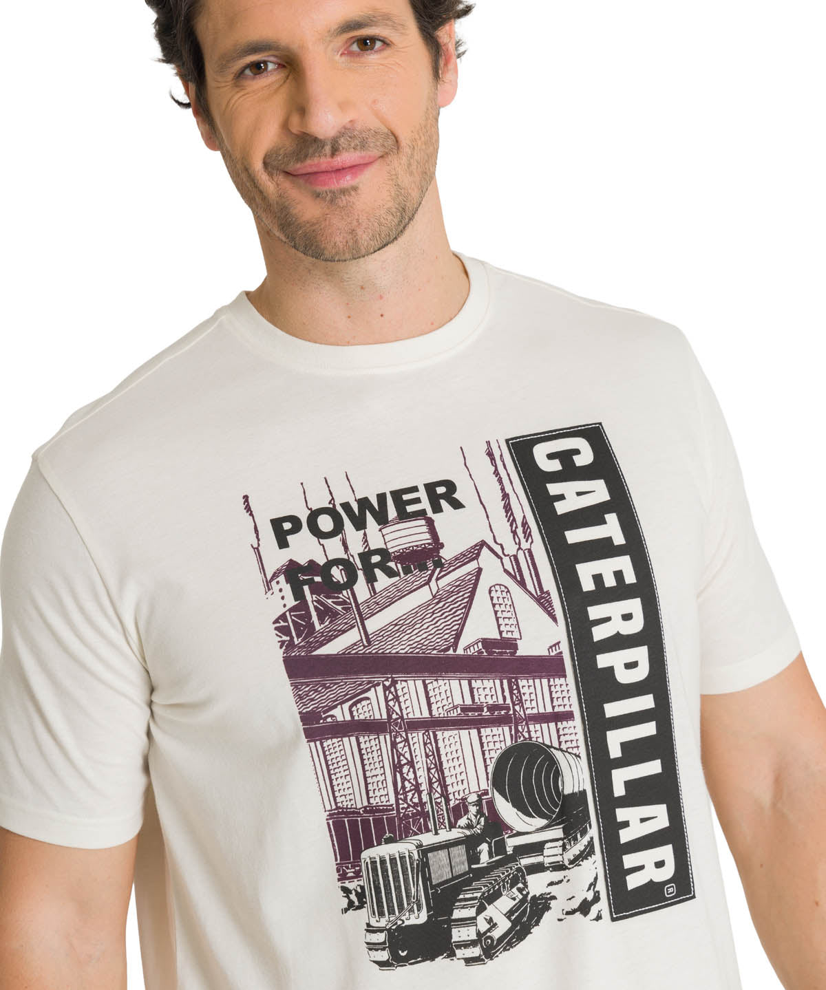 Polera Manga Corta Hombre Heritage Power For Crema CAT