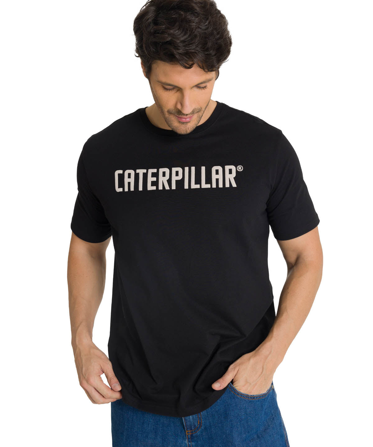 Polera Manga Corta Hombre Caterpillar Puff Negro CAT