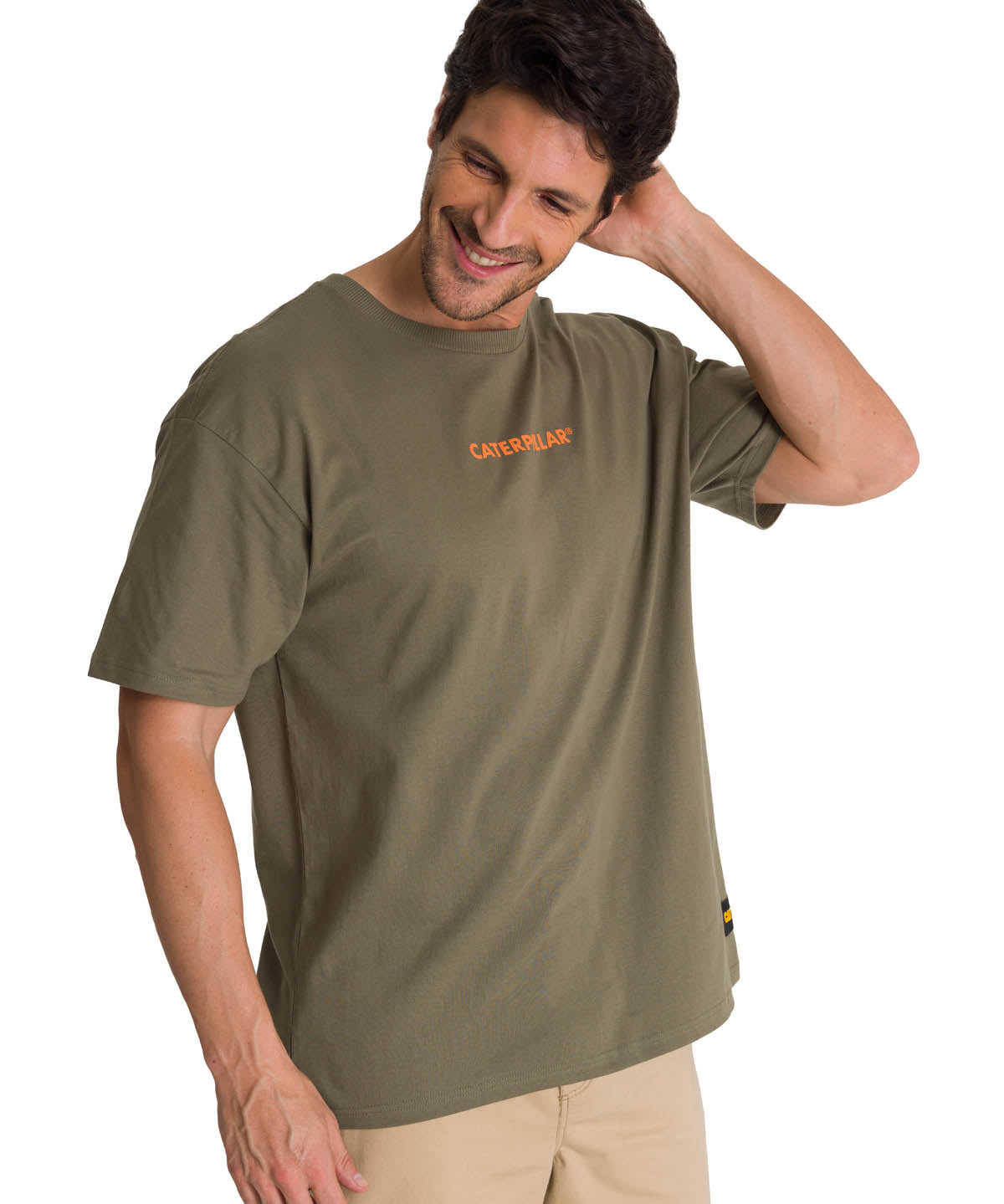 Polera Manga Corta Hombre Premiun Quality Oliva CAT