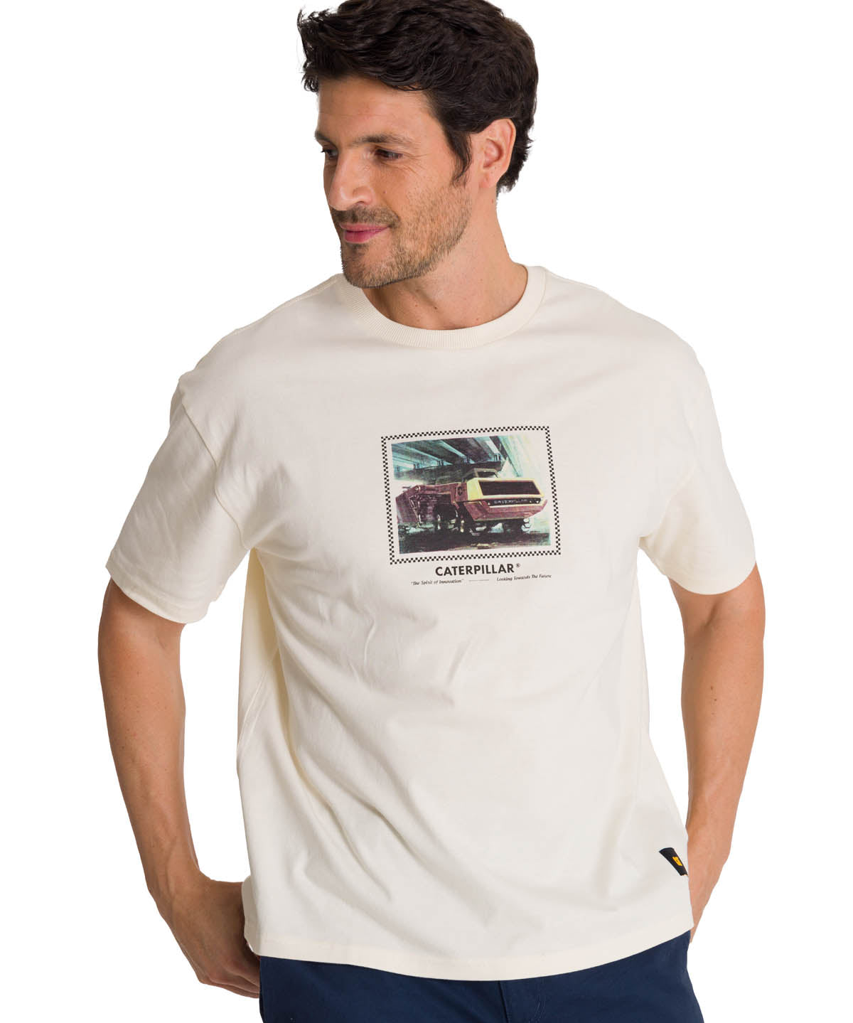 Polera Manga Corta Hombre Relaxed Innovation Blanco CAT