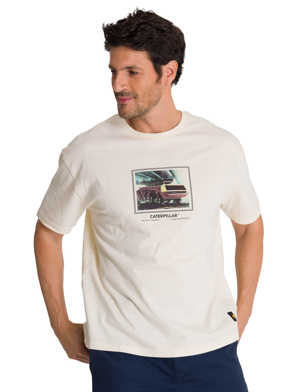 Polera Manga Corta Hombre Relaxed Innovation Blanco CAT