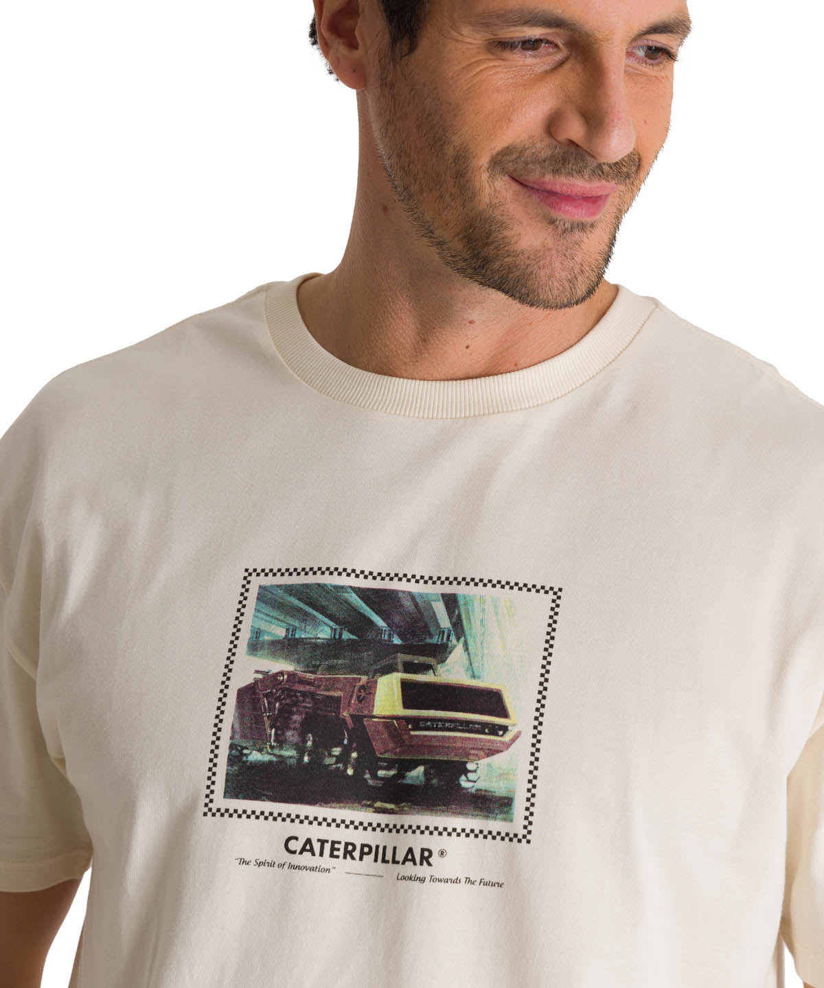 Polera Manga Corta Hombre Relaxed Innovation Blanco CAT